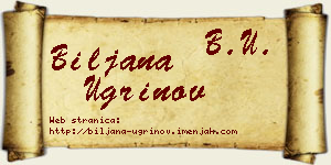 Biljana Ugrinov vizit kartica